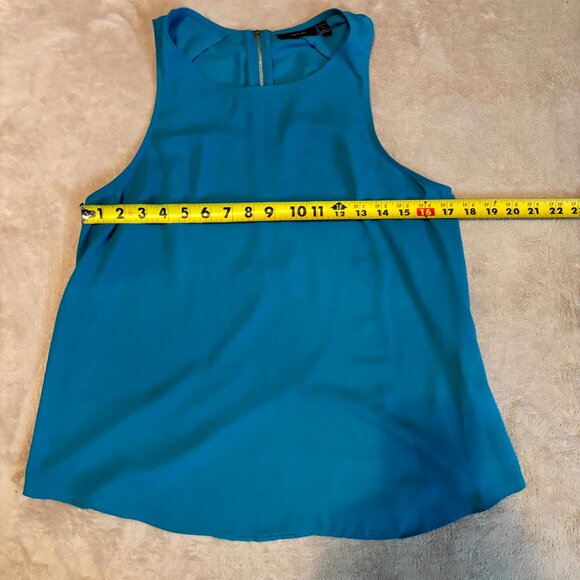 APT. 9 Teal Sleeveless Blouse | Petite Large | Gold Zip Back - Picture 3 of 5